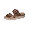 Pantolette CAPRICE "Caprice Pantoletten Leder", Damen, Gr. 36, grau (taupe), Leder, casual, Schuhe