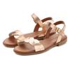 Sandale LASCANA "Sommerschuh", Damen, Gr. 37, rosa (rosegoldfarben), Obermaterial: 100% Rindsleder. Decksohle: 100% Textilmaterial. Laufsohle: 100% Synthetik, unifarben, elegant, Schuhe, aus Leder mit überkreuztem Wellenriemen, Sandalette, Sommerschuh