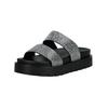 Pantolette BUFFALO "Buffalo Pantoletten Lederimitat", Damen, Gr. 40, schwarz (schwarz, silber), Lederimitat, casual, Schuhe