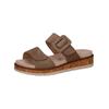 Pantolette CAPRICE "Caprice Pantoletten Veloursleder", Damen, Gr. 38, grau (taupe), Veloursleder, casual, Schuhe