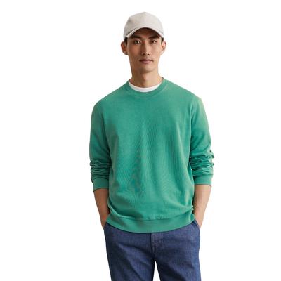 Sweatshirt MARC O'POLO "aus reiner Bio-Baumwolle", Herren, Gr. XL, grün (eucalyptus), Obermaterial: 100% Baumwolle, unifarben, sportlich, regular fit, Rundhals, Langarm, Sweatshirts Image