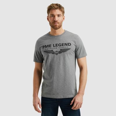 T-Shirt PME LEGEND, Herren, Gr. XL, grau (grau melee), Jersey, Obermaterial: 95% Baumwolle, 5% Elasthan, casual, schmal normal, Rundhals, Kurzarm eingesetzt Bündchen, Shirts, klassischer Rundhalsausschnitt Image