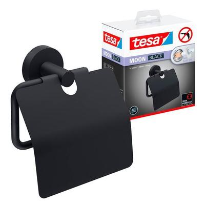 tesa Toilettenpapierhalter »MOON mit Deckel« schwarz