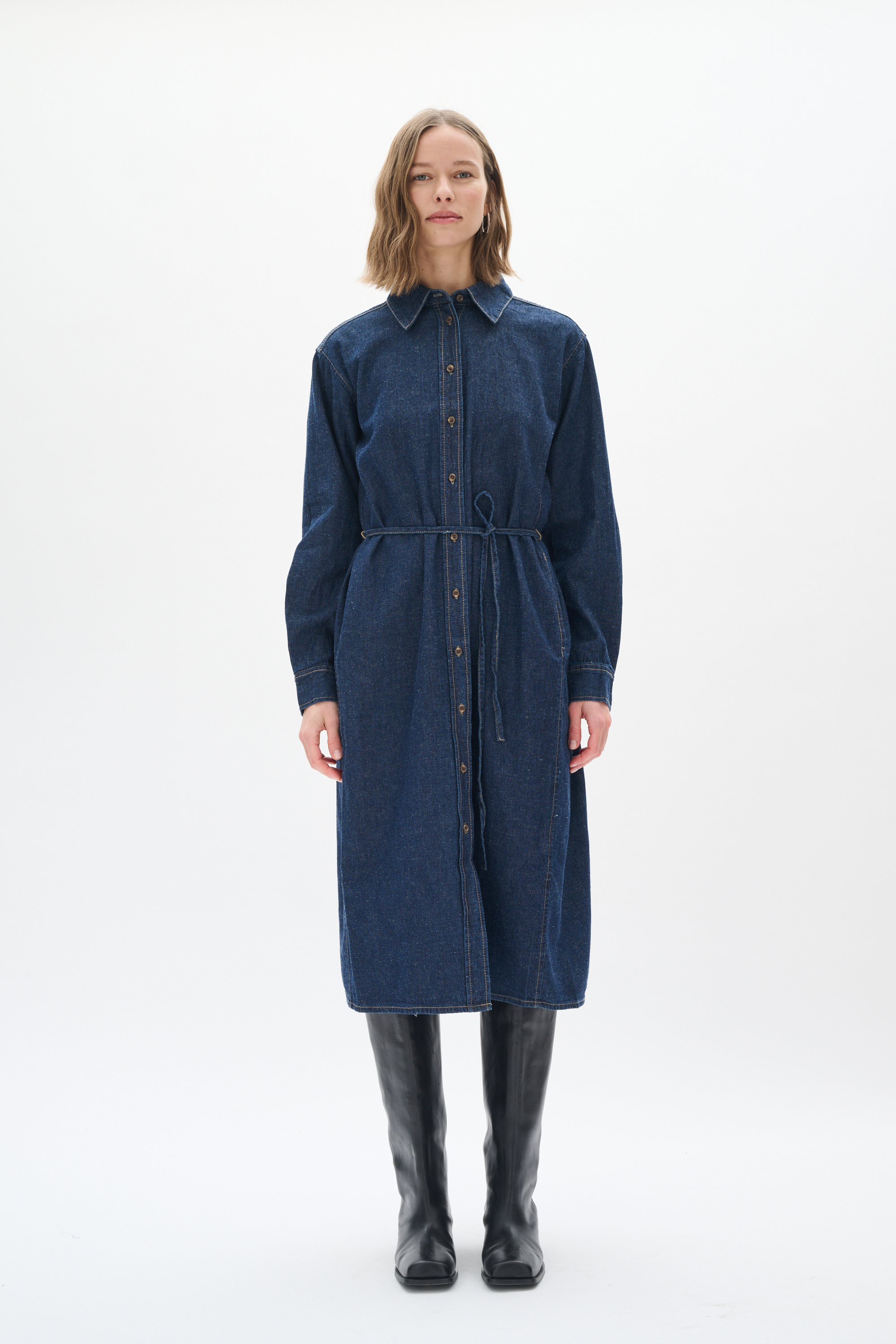 Kleid Lockere Passform Blue denim Image