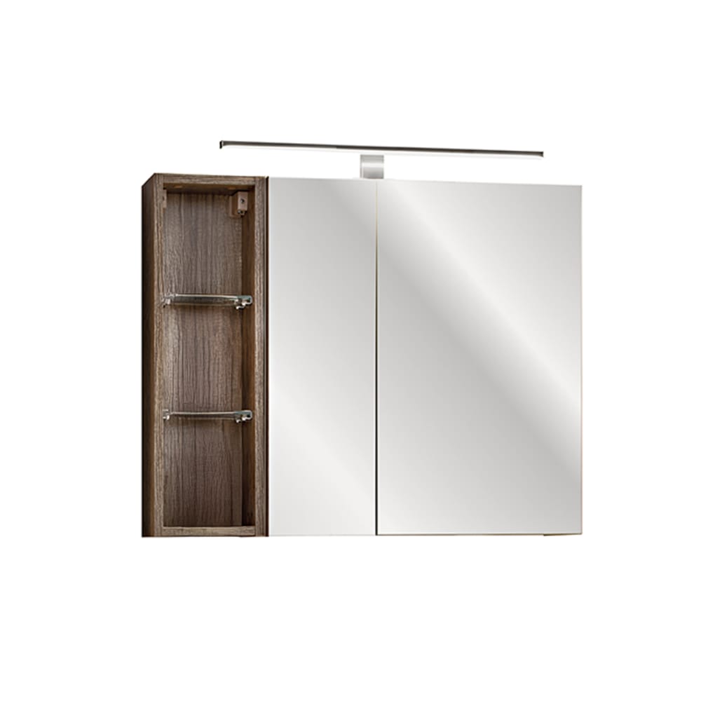 Miroir armoire murale 3 niches stratifiés taupe
