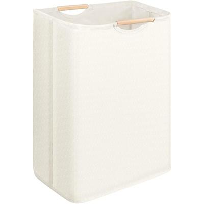 Faltbarer Wäschekorb, 60 l, Wäschesammler mit Holzgriff, Wäschebehälter für Schlafzimmer, Image