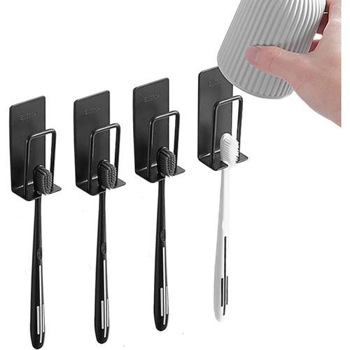 Zahnbürstenhalter Wand Schwarz 4pcs Zahnbürstenhalter Elektrische mit Kleber,Zahnbürste Bad