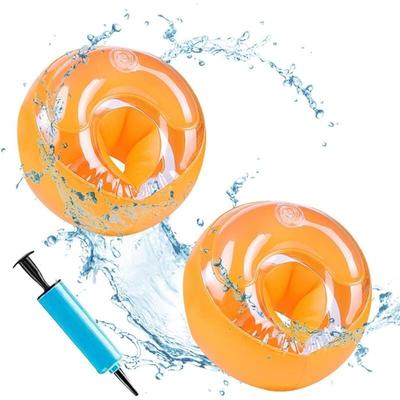 Aougo - Aufblasbare Arme Schwimmarmbänder Schwimmhilfe Schwimmerarmbänder für Kinder Orange Image