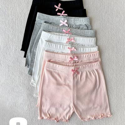 TEMU 8pcs Girls' Summer Thin Comfortable Ruffle Hem Safety Shorts Image
