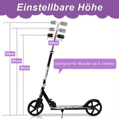 TEMU Scooter, 205mm Kick Scooter, Foldable Scooter With And 3 Height Adjustable Scooter From Image