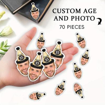TEMU Custom Face Confetti - Personalized Facial Cartoon Confetti - Photo Confetti For Party Decorations - Styles - Suitable For Weddings, Birthdays, Anniversaries, Housewarming Parties Image