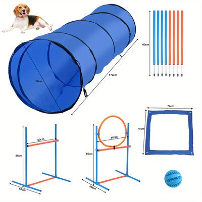 TEMU Agility Set Dogs, 5pcs Set Of Agility Equipment For Dogs, Slalom, Agility Hurdle, Jump Ring & Dog Tunnel, , Interesting Games, Training Image