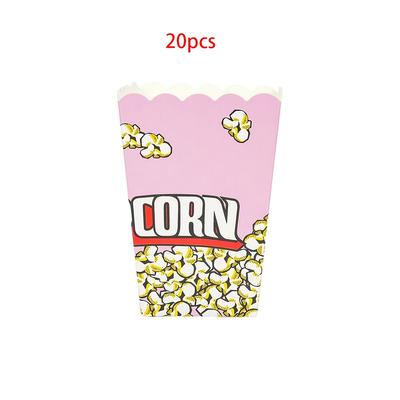 TEMU 10pcs/20pcs/50pcs Pink Movie Night Popcorn Favor Boxes Light Pink Paper Popcorn Bags Popcorn Bags Servings Popcorn Bowls For Movie Theme Party Supplies Image