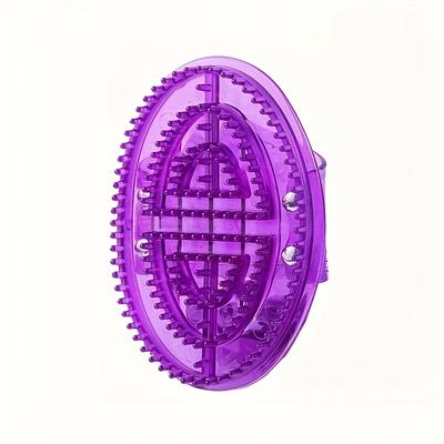 TEMU 1pc Acupressure Meridian Brush - Purple Plastic Body Massage Tool With Soft Bristles For Full-body Use, Scalp & Muscle, Promotes & Reduces Muscle Tension Image