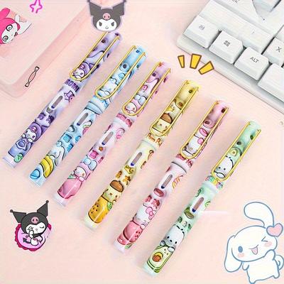 TEMU 6pcs Thermal Erasable Fountain Pens High-end Instagram Pens Insulated Pens For School, Office, Travel - Cute Designs With Vibrant Colors, School Stationery, Style, Durable Construction Image