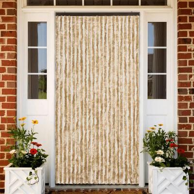 TEMU Insect Protection Curtain Beige 90x200 Cm Chenille - Insect Protection For Doors, Terrace And Balcony Image