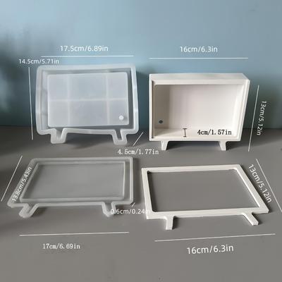TEMU 3d Rectangular Decorative Silicone Mold For Diy Tv Box, Suitable For Storage Boxes And Plaster Resin Molds. Image