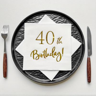 TEMU 20pcs/pack, Hot Stamping Pattern Pattern Wood Double Layer Disposable Tissue Paper (6.5*6.5inch), Suitable For Birthday Party Party Etc. Image