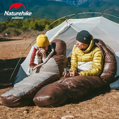 Naturehike Upgraded Snowbird Duck Down Sleeping Bag 650FP Mummy Ultralight 4 Season Warm Sleeping Bag Outdoor Traveling Hiking
