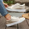 Plus Größe 42 Frauen Gold Turnschuhe Frühling Herbst Neue Frauen Mode Spitze-up Weiche PU Leder Bord Schuhe Damen casual Schuhe