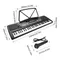 BIGFUN 61-Tasten-wiederaufladbares elektronisches Orgel-E-Piano für Kinder mit Mikrofon, schwarze digitale Musik, elektronische Tastatur mit