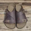 Careaymade-Sommer Echtes Leder Damen Handgefertigte Hausschuhe offene Zehen Herren coole Hausschuhe dicke Sohlen Große Größe Schuhe Größe 35-45