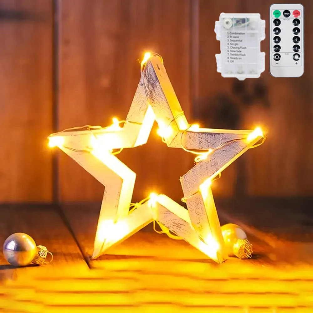 8-Modus-LED-Lichterkette, Weihnachtsfee, Licht, Batterie, Fernbedienung, Girlande, Kupferdraht, LED-Lampe für Hochzeit, Halloween, Party, Dekoration