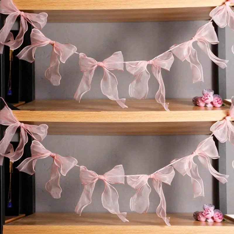 Bowknot Banner Hängen Anhänger Girlanden Für Mädchen Prinzessin Geburtstag Party Decor Baby Dusche Hochzeit Party Foto Hintergrund Dekor Image