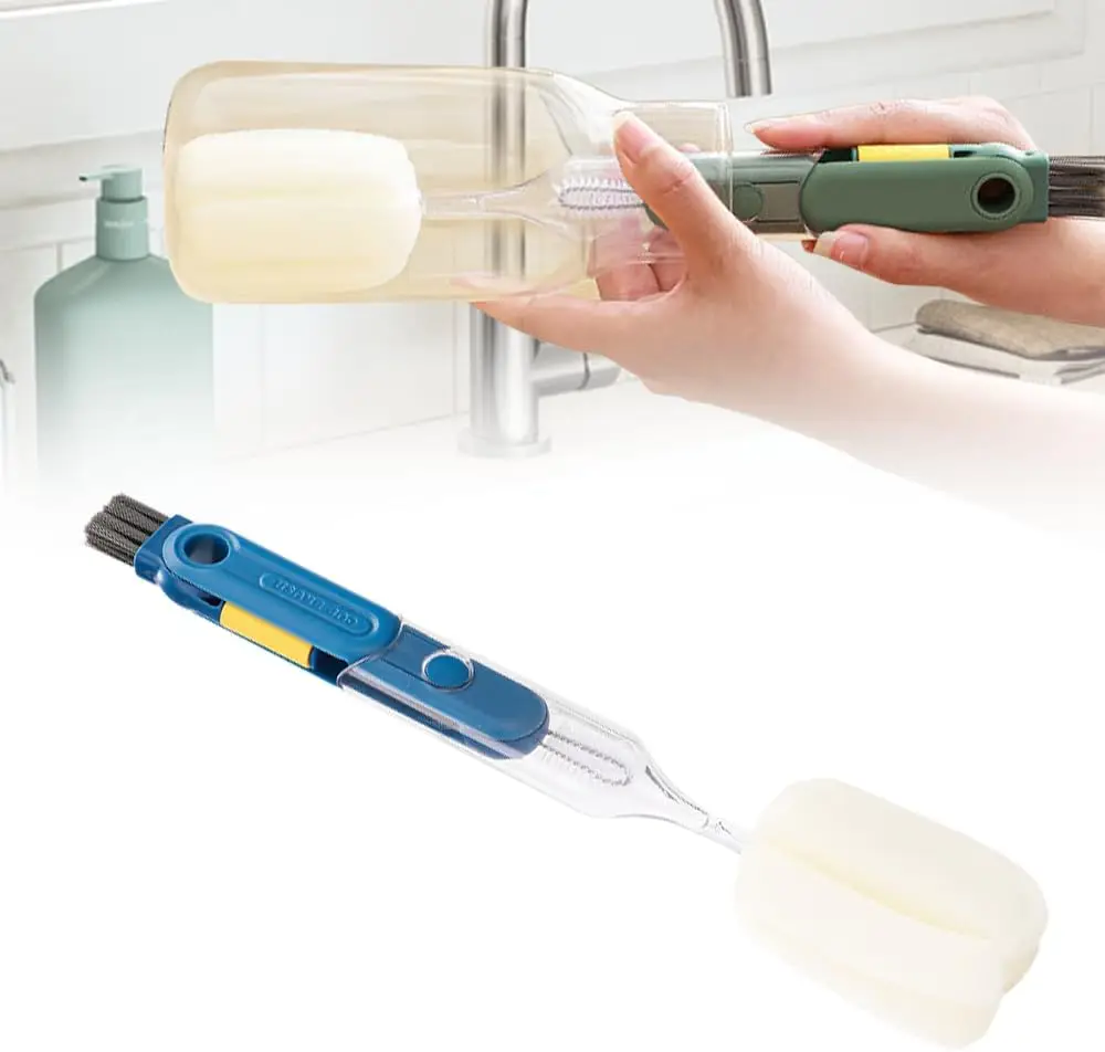 5-in-1-Schwammbürste, Milchflaschenbürste, Tassenschrubber, Glasreiniger, Küchenreinigungswerkzeug, Getränkeflasche, Glastasse, Reinigungsbürste Image