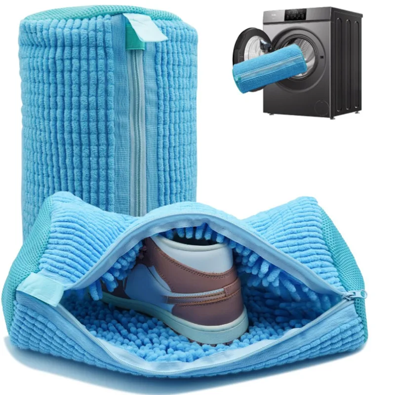 1pc Shoe Washing Bag Polyester Laundry Bag Zippers Closure Shoe Cleaning Bags Friendly Laundry Bag Drying Bags Home Organization