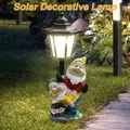 Lampada da giardino esagonale solare in resina Figurina carina Luce Animale/Bambino/Gnome Lampada decorativa Prato Cortile Decorazione del giardino