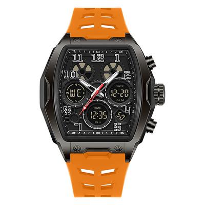SANDA 6266 Men's Electronic Watch Sports Multifunctional Waterproof Wine Barrel Type Countdown Men's Electronic Digital Watch