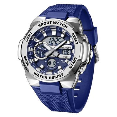 SANDA Men Digital Watch Outdoor Sports Tactical Wristwatch Luminous Stopwatch Alarm Clock Calendar Silicone Watch