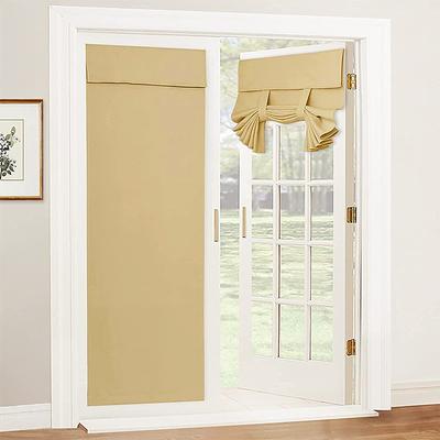 100% Blackout French Door Curtains, Privacy Door Curtains for Window, Room Darkening Blinds, Thermal Insulated Window Shades for Bedroom, 1 Panel