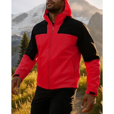 Men's Hiking Jacket Sport Jacket rain coat Outdoor Waterproof Breathable Quick Dry Lightweight Hiking Outfits Hiking Clothes Spring Autumn / Fall Jacket Tennis Golf Running Patchwork White Pink Red