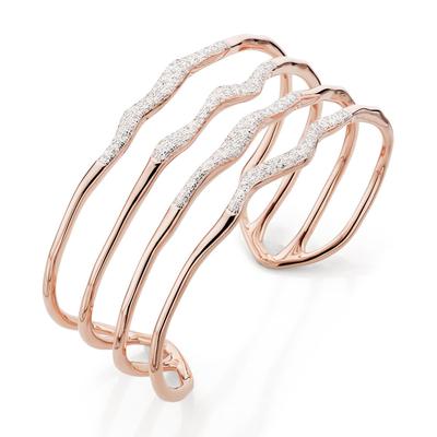 Rose Gold Riva Diamond Hero Wave Cuff Diamond