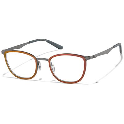 Zenni Rectangle Glasses Red Mixed Full Rim Frame