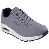 Sneaker SKECHERS "Uno - Stand on Air", Herren, Gr. 45, grau (dunkelgrau), Lederimitat, sportlich, Schuhe, Freizeitschuh, Halbschuh, Schnürschuh mit Air-Cooled Memory Foam