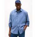 Langarmhemd "BT-FLEX POPLIN MINI PNT RF SRT-B", Herren, Gr. 5XL, N-Gr, blau (preppy navy), Web, Obermaterial: 100% Baumwolle, TOMMY HILFIGER BIG & TALL, gemustert, mehrfarbig, casual, regular fit normal, Rundhals, Langarm Ärmel mit...