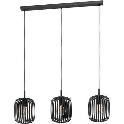 EGLO Pendelleuchte "Hängeleuchte ROMAZZINA, exkl. E27, Stahl in schwarz, Pendellampe", schwarz, 3 flammig, Ø 20,00cm H: 110,00cm, Lampen, Esszimmerlampe, 90x20x110cm, 3-flammig, modern, minimalistisch Image