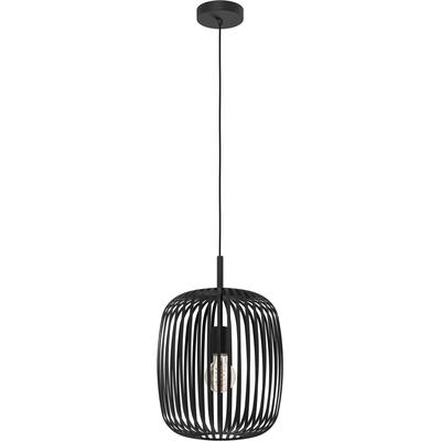 EGLO Pendelleuchte "Hängeleuchte ROMAZZINA, exkl. E27, Stahl in schwarz, Pendellampe", schwarz, 1 flammig, Ø 32,50cm H: 110,00cm, Lampen, Esszimmerlampe, 110x32,5 cm (HxD), 1-flammig, modern, minimalistisch Image