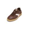 Sneaker MARC O'POLO "aus edlem Rindleder", Damen, Gr. 38, muted earth, weiß, Obermaterial: 100% Leder (Rind), unifarben, Schuhe
