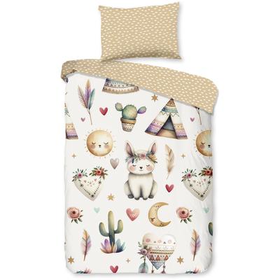 Babybettwäsche GOOD MORNING "Luz", beige (sand), B/L: 120cm x 150cm, , Renforcé, B/L: 70cm x 60cm, Renforcu00e9, Obermaterial: 100% Baumwolle, Bettwäsche, Baumwolle, Renforcé, 2 Teilig, Wendeoptik, Kind, Baby, Tiere, Sand