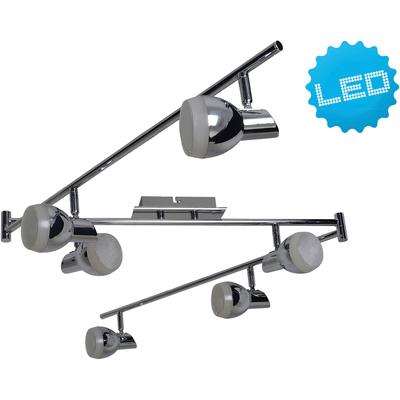 NÄVE LED Deckenleuchte "Chromey", grau (chrom), 6 flammig, H: 13,00cm,, Lampen, 3 bewegliche Gelenkarme mit je 2 Spots, chromfarben, Licht warmweiß Image