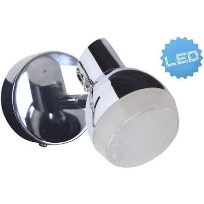 NÄVE LED Wandstrahler "Chromey", grau (chrom), 1 flammig, Ø 8,00cm H: 11,00cm,, Lampen, 1er Spot chromfarben, Lichtfarbe warmweiß, Metall, Acryl, D: 8cm Image
