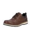 Schnürschuh RIEKER, Herren, Gr. 43, braun (dunkelbraun), Lederimitat, Textil, klassisch, Schuhe, Business Schnürer, Halbschuh, Casual Sneaker mit Innenreißverschluss
