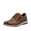 Schnürschuh RIEKER, Herren, Gr. 47, braun (braun, grau), Glattleder, unifarben mit Farbeinsatz, klassisch, Schuhe, Festtagsschuh, Halbschuh, Business-Schnürer mit weicher Innensohle
