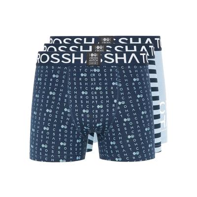 Crosshatch - "Gridline" Boxershorts für Herren(3er-Pack) (Jeansblau) Image