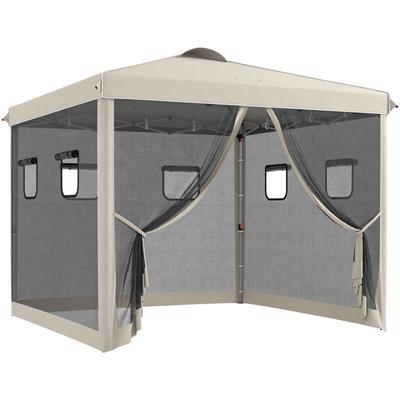 Faltpavillon ca. 3 x 3 m, Pavillon mit 4 Netzvorhängen, Gartenpavillon mit UV-Schutz, Pop Up Image