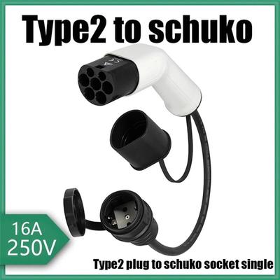 Typ 2 auf Schuko 16A Elektroauto Ladeseitenstecker Schuko-Buchse EV-Ladeadapter Autoladestationen Image